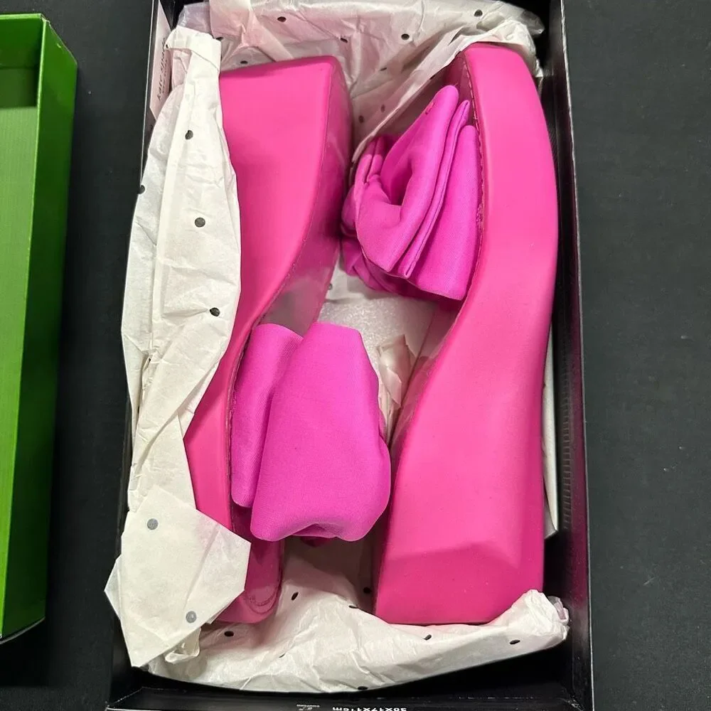 Kate Spade Neoprene Bikini Wedge Sandals 9 Rhododendron Grove